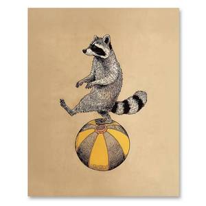 lot 3413 image: Ebroniah Funny Raccoon Ball Posters Unframed, Vintage Farmhouse Wall Art Prints Decor for Living Room Dorm Playroom, Retro Rustic Cute Pictures Artwork for Walls Bedroom Office Home 8x10in
