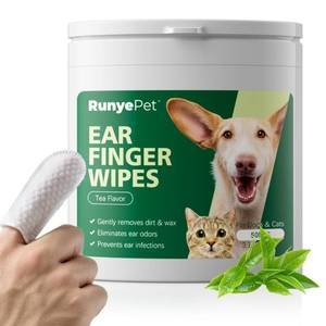 lot 3415 image: RunyePet 50ct Plant-Based Dog Ear Wipes - Finger Wipes for Dogs & Cats - Non-Irritating Pet Ear Cleaner for Wax & Odor Removal - Soft Non-Woven Pet Ear Cleaning Wipes for Sensitive Ears