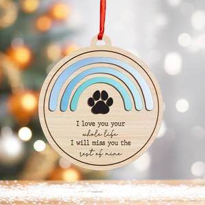 lot 3432 image: DogCat Paw Ornament �� Cute Pet Paw Print Christmas Tree Ornament, for Pet Lovers, Dog or Cat Memorial Gift, Paw Print Keepsake, Holiday Decoration, 4 Inch (Pet3)