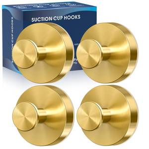 lot 3444 image: MOTAIPEAK Suction Cup Hooks for Shower,Removable Shower Towel Suction Hooks for Bathroom Wall,Kitchen,Glass,Mirror,Tile to Hang Robes,Loofah-Gold(4-Pack)