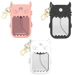 lot 3460 image: Dexprosy 3-Piece Silicone Case for Touchland Hand Sanitizer Spray, 1 FL OZ30 mL - Portable Keychain, Power Mist & Glow Mist Compatible - Devil Design Travel Backpack Accessory - Retail $0
