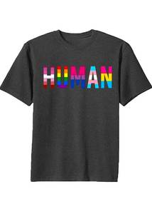 lot 3475 image: Pride Shirts Men Human LGBTQ T Shirt Gay Pride Month Shirt Rainbow Graphic Tee LGBT Equality Blouse Tops size L - Retail $0