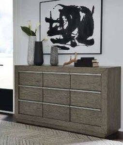 lot 20127 image: Signature Design by Ashley Anibecca 9 Drawer Weathered Grey Dresser  Retail $2099