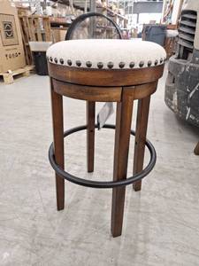 lot 20145 image: Wood Counter Height Stool with Nailhead Trim