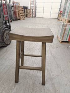 lot 20153 image: Wooden Bar Stool w Curved Seat