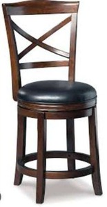lot 20159 image: Porter Counter Height Bar Stool w Black Leather Seat  Retail $164