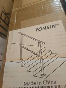 lot 22526 image: Yonsin Stair Railing System w Metal Rails & Wood Frame