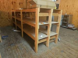 lot 22540 image: Wooden Shelving Unit Multi-Shelf Storage Organizer