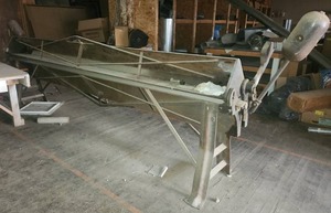 lot 22591 image: Industrial Sheet Metal Brake w Pneumatic Assist