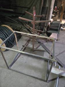 lot 23657 image: Industrial Cable Reel Stands with Electrical Wire Spools
