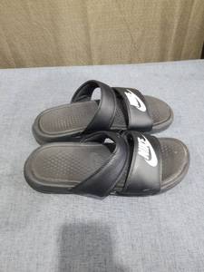 lot 1741 image: Nike Benassi Duo Ultra Slide Sandals Black White Size 7