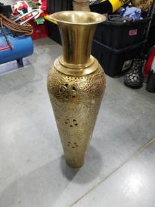 lot 1755 image: Decorative Vase with Pierced Design and Flared Rim