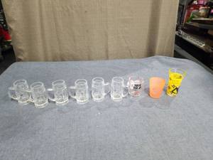 lot 1798 image: Lot of 9 Assorted Shot Glasses and Drinking Glasses