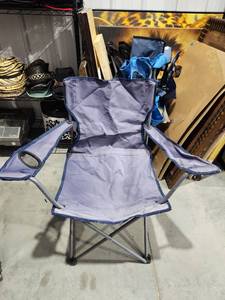 lot 1867 image: Folding Camping Chair with Armrests and Cup Holder