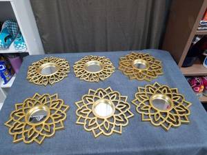 lot 1888 image: Set of 6 Decorative Ornamental Mirrors with Geometric Frames