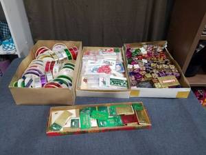 lot 1901 image: Craft Supplies Lot Ribbon, , Gift Tags, and Decorative Accessories