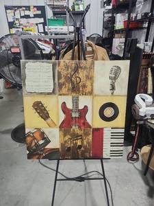 lot 2970 image: Music-Themed Wall Art Canvas 9-Panel Grid Print
