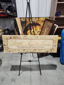 lot 2986 image: Faith, Hope, & Love Wall Art Sign