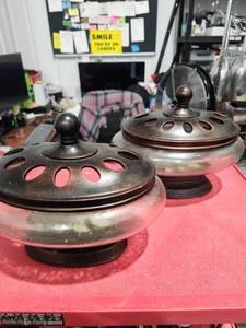 lot 2995 image: Incense Burners with Lids 2-Piece Set