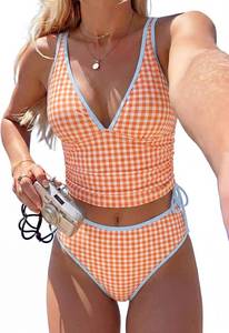 lot 48133 image: ZAFUL Womens Tankini Swimsuits Tummy Control Two Piece Bathing Suits SIZE 2XL