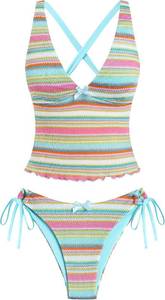 lot 48144 image: ZAFUL Womens Tankini Swimsuits Two Piece V Neck Tummy Control Bathing Suit SIZE XL