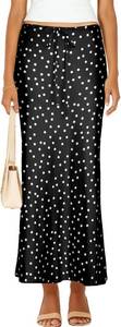 lot 48146 image: Womens Satin Silk Maxi Skirts Drawstring Casual A-Line Long Skirt SIZE S