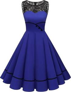 lot 48152 image: Bbonlinedress Womens 50s Vintage Floral Lace Retro Rockabilly Sleeveless Round Neck Cocktail Party Swing Dress SIZE XXL