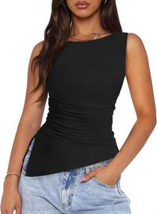 lot 48158 image: PRETTYGARDEN Womens Ruched Tank Tops Summer Y2K Shirts SIZE XL