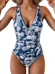 lot 48172 image: B2prity Womens One Piece Swimsuit Tummy Control Shell Stitch Bathing Suite SIZE L