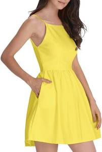 lot 48173 image: FANCYINN Women Short Dress Sexy Spaghetti Strap Backless Mini Casual Dress Halter Dresses Homecoming Dresses SIZE XS