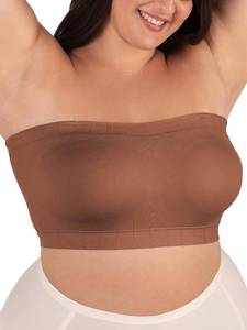 lot 48178 image: SHAPERMINT Strapless Bra, No-Slip Wireless Bandeau with Sewn-in Cups SIZE XL