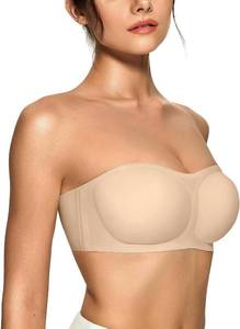 lot 48187 image: OEAK Womens Strapless Jelly Bras Push Up Padded Bandeau Wireless Half Bra SIZE M