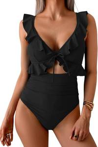 lot 48214 image: Eomenie One Piece Swimsuit for Women Tummy Control Ruffle Bathing Suit SIZE M