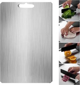 lot 48249 image: Titanium Cutting Board - Stainless Steel Cutting Board, 100% Pure Titanium Cutting Boards for Kitchen, Perfect for Various Cooking Tasks (13.3  9.0 in 34  23cm ), Large