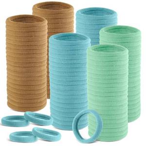 lot 48263 image: TAOVEN 120 Pcs Colorful Hair Ties No Damage for Women, Ponytail Holders for Thick Hair, Seamless Cloth Fabric Soft Bands, Elastics Pony Tails (Colorful)