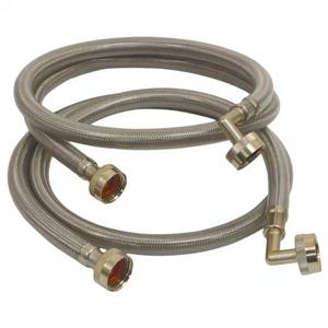 lot 48283 image: 4 ft. Polymer Coated Stainless Steel Washing Machine Connector (2-Pack)