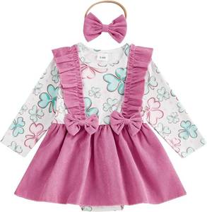 lot 48304 image: Ayalinggo Newborn Baby Girl Saint Patrick Outfit Irish Clover Romper Dress Green Four Leaf Skirt Spring Clothes With Bow