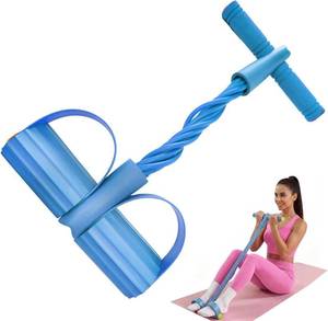 lot 48313 image: 8 Tube Resistance Band with Handles,Multifunction Fitness Equipment,Durable TPE Tension Rope for Full-Body Workout, Abdomen,Waist,Arm,Leg