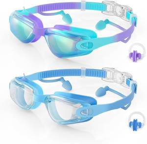 lot 48315 image: Aegend Kids Swim Goggles 2 Pack, Anti Fog&UV Swimming Goggles for Ages 3-15