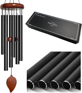 lot 48316 image: Wind Chimes for Outside - 32in Black Outdoor Tuned Windchimes with Soothing Melody, Perfect for Garden, Patio or Door Chimes When Door Opens, Creates an Enjoyable Atmosphere, Ideal Gift for Family