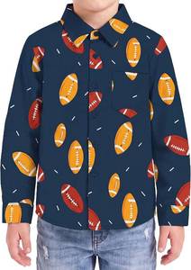 lot 48352 image: Boys Hawaiian Button Down Shirt, Pure Combed Cotton Short Sleeve Size - TRACTORS