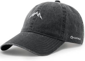 lot 48353 image: FURTALK Mountain Embroidery Baseball Cap Washed Denim-Style Dad Hat Distressed Unisex Golf Hat - COLOR OS VINE RED
