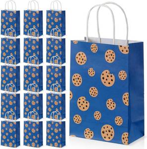 lot 48357 image: Epakh 24 Pcs Cookie Party Gift Bags with Handles for Birthday Favors - RED STARS  BLUE COOKIES