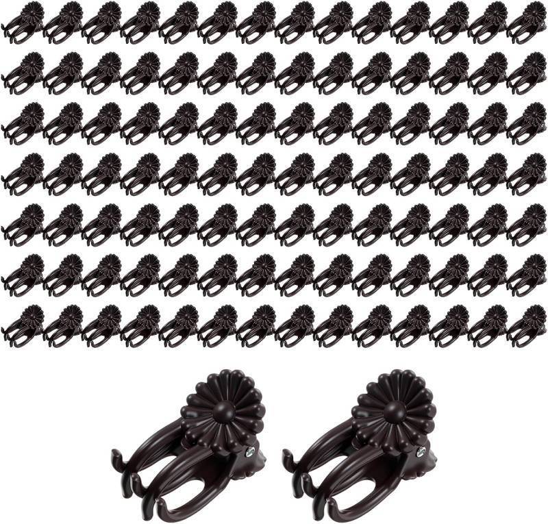 lot 40027 image: 100 Pcs Plant Clips Orchid Clips Plant Stem Supports For Indoor Plants Support Brown Flower Vine Clip For Climbing Plants Single Stem Plant Vines And Indoor Flower Gardening Fixing Clip Supplies