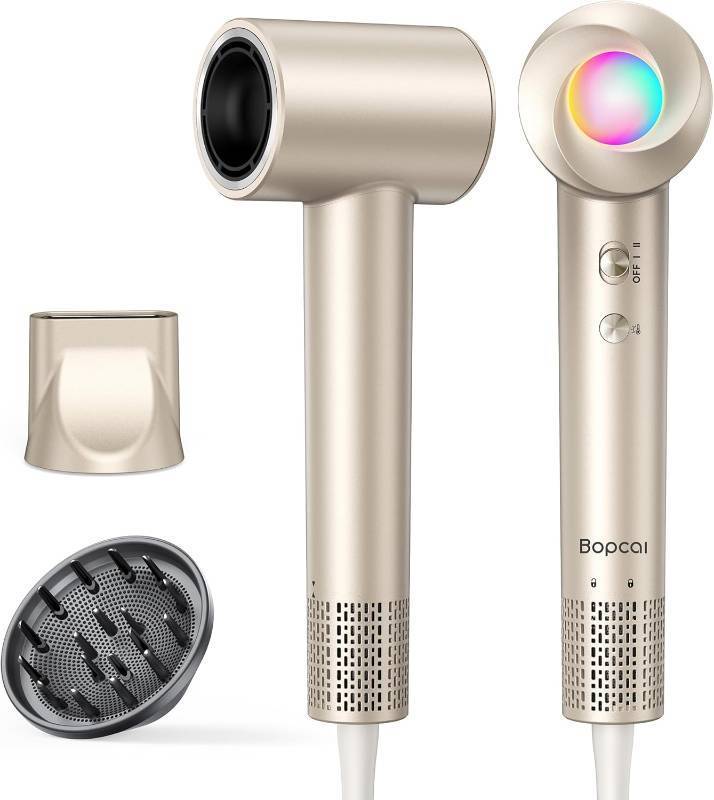 lot 4281 image: Hair Dryer, 160,000 RPM High-Speed Ionic Blow Dryer with Diffuser for Women  1500W fast-drying hairdryer with 500M negative ions, low-noise compact design, and concentrator for home, gym, or travel