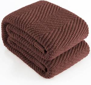 lot 48371 image: Knitted Throw Blanket for Couch, 50X60 Chevron Bed Knit Throws