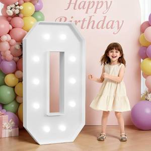 lot 48376 image: imprsv Marquee Numbers 4 Feet Tall, Light Up Numbers 0 10th Birthday Decor