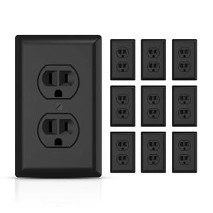lot 48378 image: TOPELER Duplex Electrical Receptacle Outlets, 15A Standard Wall Power Outlets for Commercial and Residential, Non-Tamper Resistant, 2 Pole 3-Wire, Self-Grounding, UL Listed, 10 Pack COLOR IS WHITE