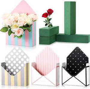 lot 48398 image: TaoBary 8 Pcs Mothers Day Envelope Boxes with Floral Foam, Florist Envelope Gift Box Flower Wrapping Paper for Mothers Day Wedding Birthday Party(Sweet)