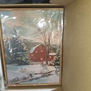 lot 48399 image: Winter red farm house Winter snow pictures